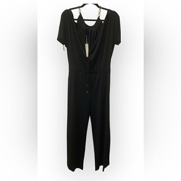 Trina Turk Angie Jumpsuit Gold Chain, Cold Shoulder M, NWT - Picture 3 of 6